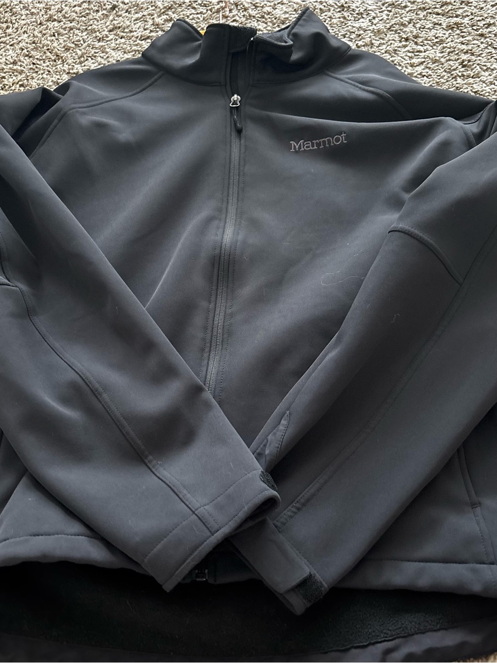 Marmot Men's Black Full-Zip Softshell Jacket xl black